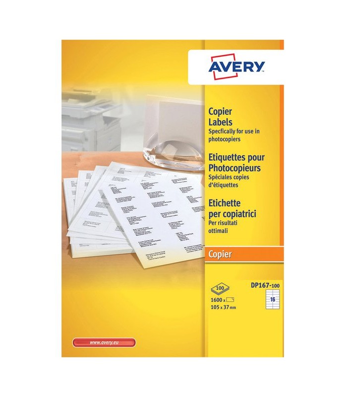 Etiquettes adhésives copieur 105x37mm-100 f=1600 ét. R.DP167-100