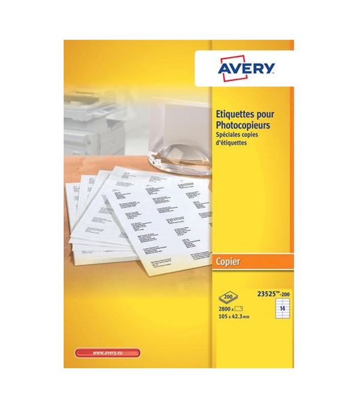 Etiquettes adhésives copieur 105x42mm -200 f=2800 ét. R.23525-200