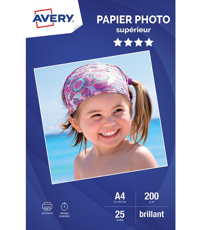 Papier photo jet encre A4 200g brillant pochette de 25f. R.C9434-15