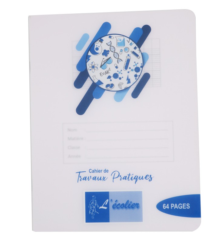 Cahier 17x22 travaux pratiques 32pS+32pU piqûre 70g+80g PP R.44610
