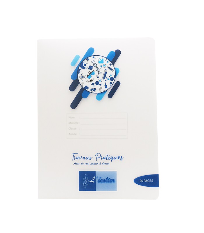 Cahier 17x22 travaux pratiques 48pS+48pU piqûre 90g+90g PP R.47847