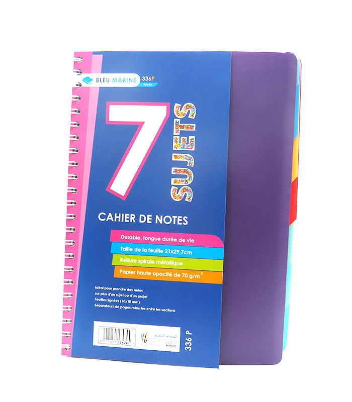 Cahier A4 université 7 intercalaires seyès 336 pages 70g PP R.7574