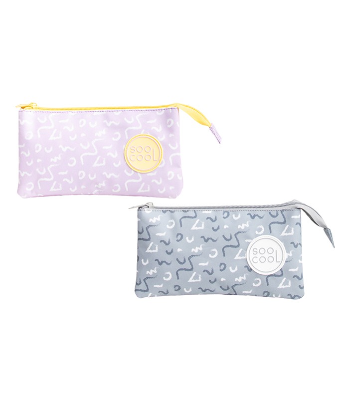 Fourre-tout plumier triple soocool assortis R.124941