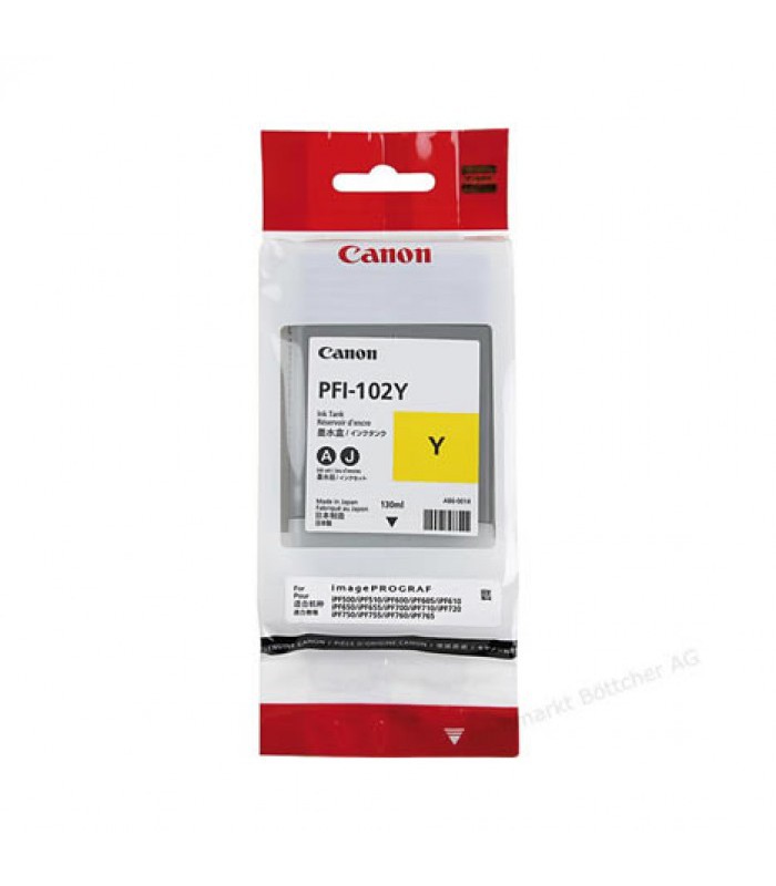 Cartouche encre PFI 102 - 130ml - Jaune p/IPF650-5/750-5/760-5