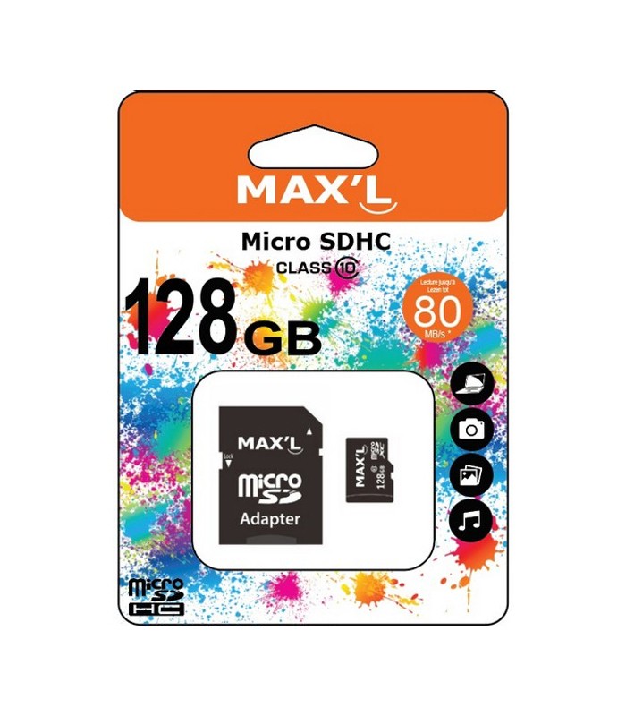 Carte SD 128 Go micro avec adaptateur - Classe 10 R.MAXL854714