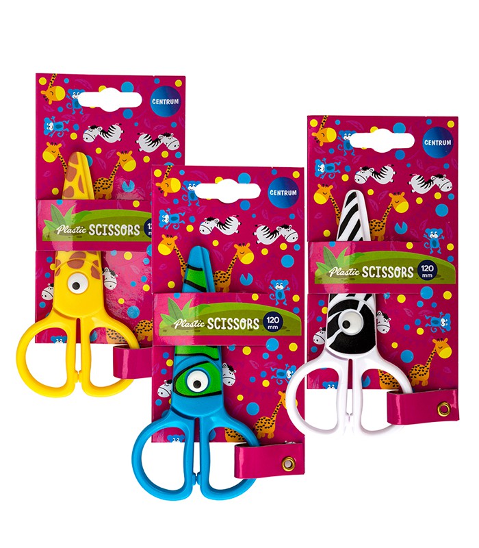 Ciseaux sécurité plastique motif animaux assortis R.81034
