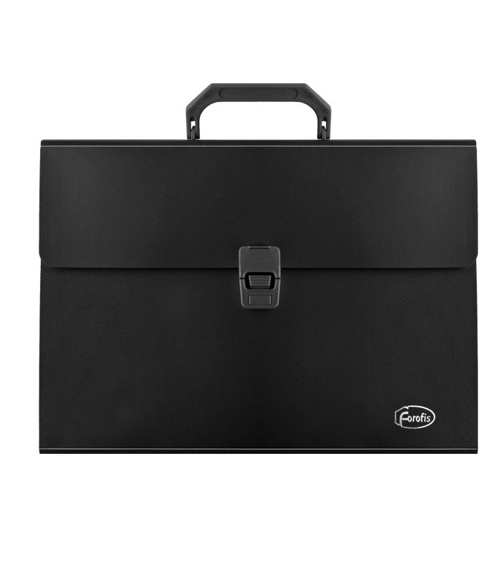 Porte documents A4 rigide 12 compart. fermoir clip noir R.91185 XXX
