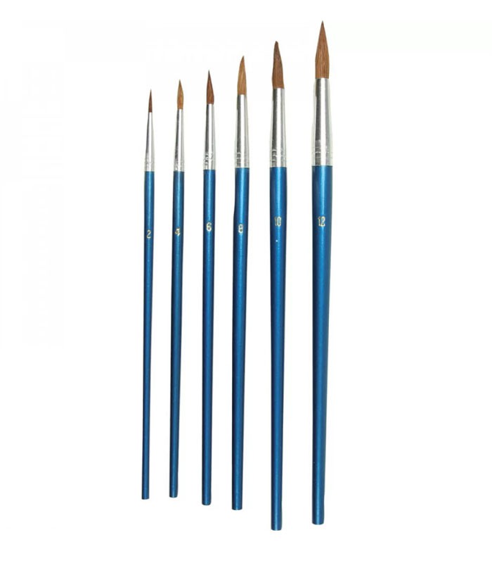 Pinceau rond N°2-4-6-8-10-12 paquet de 6 R.80656