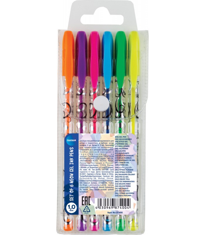 Stylo bille gel 1.0 mm fluo boîte de 6 R.87400