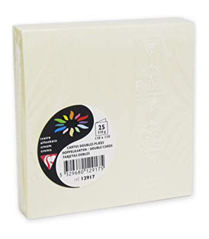 Carte 160x160 ivoire paquet de 25  210g R.1117C