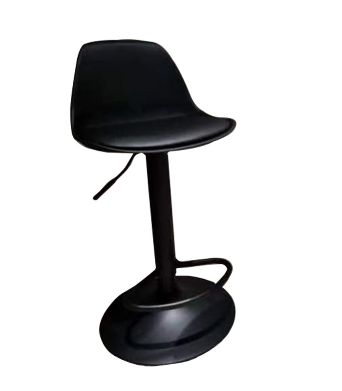 Tabouret haut plastique TBRT 01 noir assise simili pied métal XX