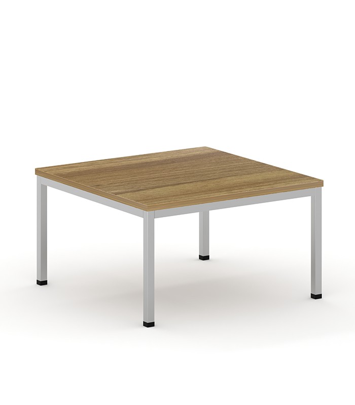 Table basse carrée 80x80 pied gris noyer 