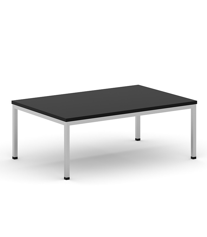 Table basse rectangle bois noir 120x60 pied métal