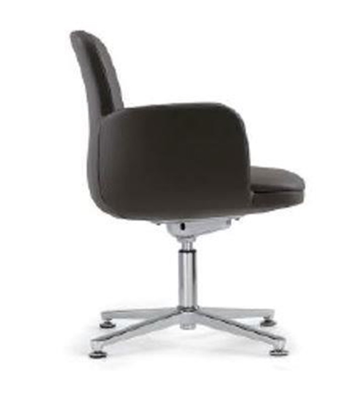 Fauteuil visiteur Ground FIX simili cuir noir pied étoile  R.NXPU9710