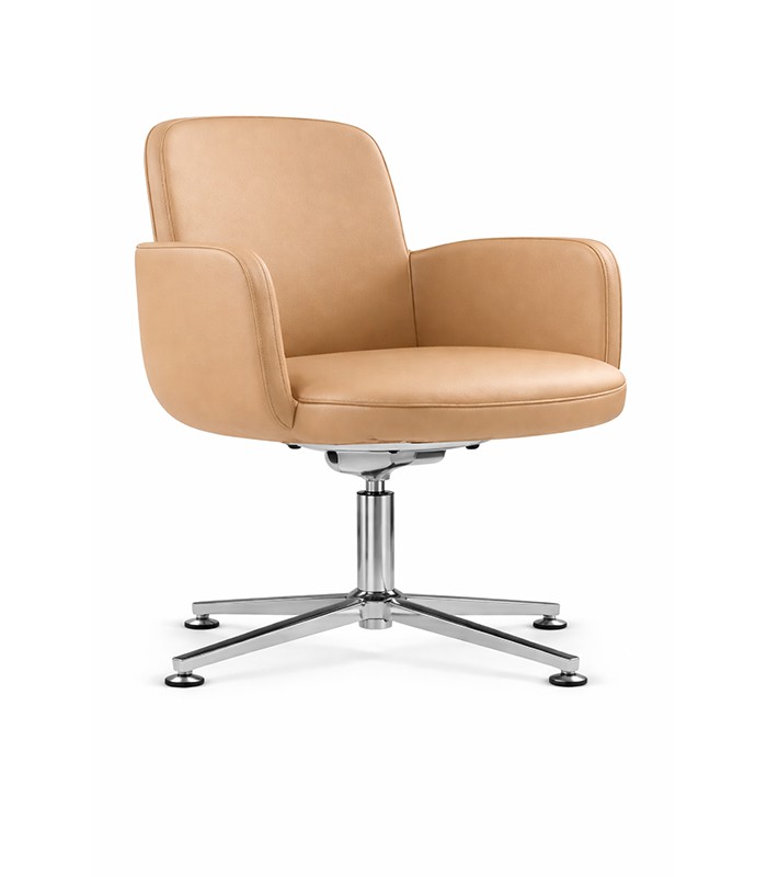 Fauteuil visiteur Ground FIX simili cuir beige pied étoile  R.NXPU972