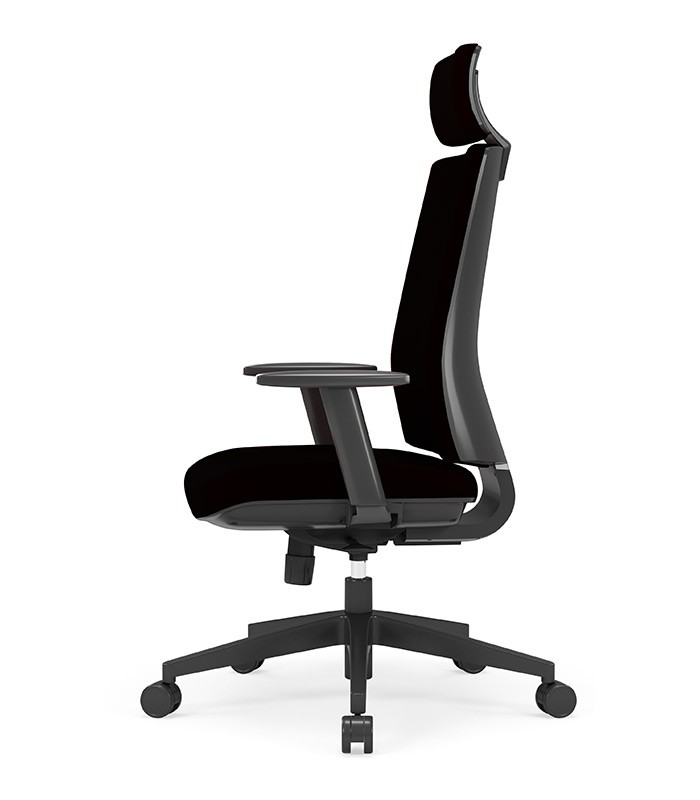 Fauteuil opérateur JANET têtière tissu noir 