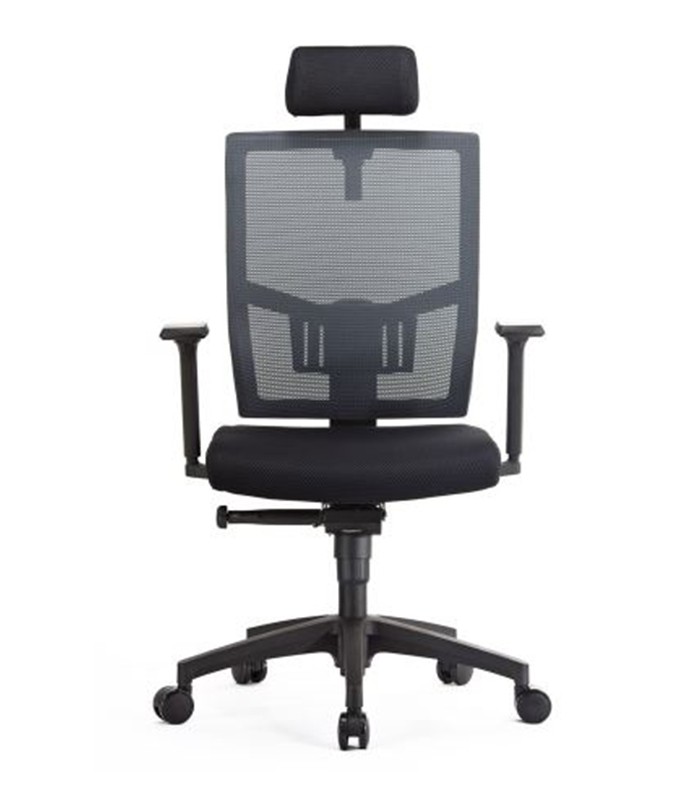 Fauteuil manager LAS VEGAS accoudoirs dossier résille tissu noir  XXX
