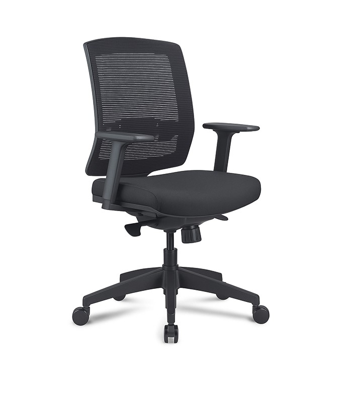Fauteuil opérateur SISSY B dossier résille tissu noir 