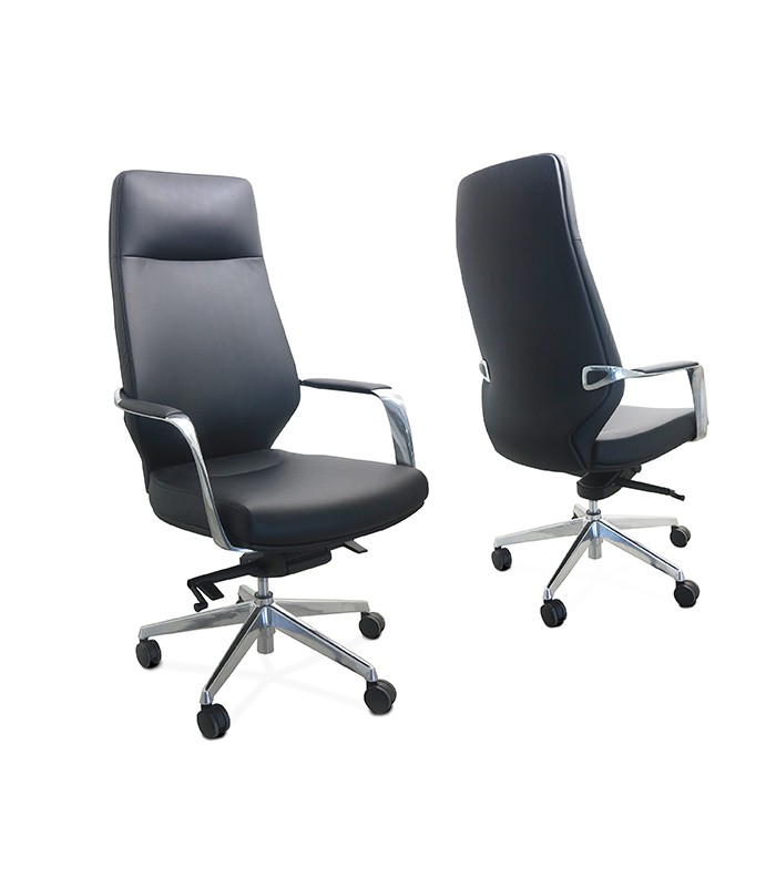 Fauteuil direction STAR simili cuir noir dossier haut  XXX