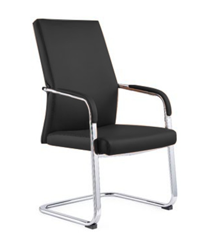 Fauteuil visiteur SWING V pieg luge simili cuir noir