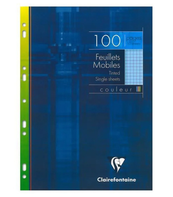 Feuillets mobiles 5x5 A4/100 feuilles 90g bleu R.EX49030