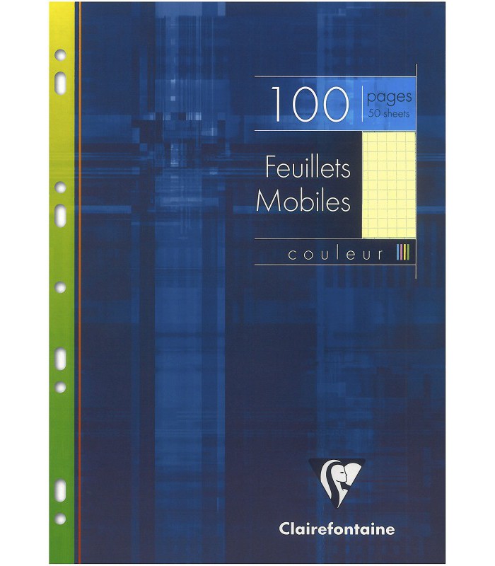 Feuillets mobiles 5x5 A4/100 feuilles 90g jaune R.1746C