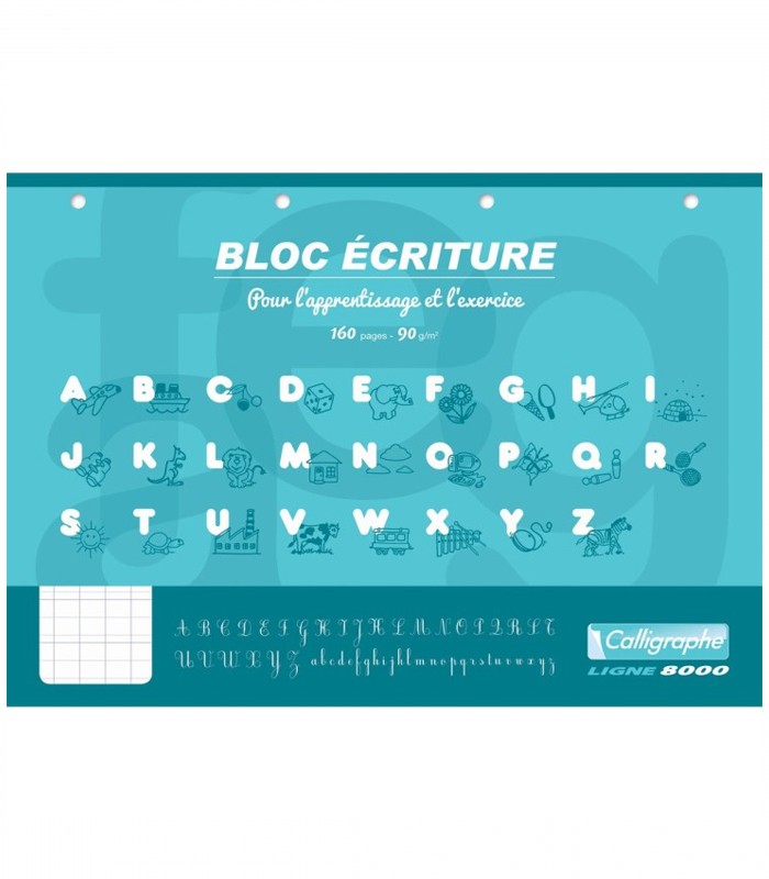 Cahier bloc écriture A4 pr l'apprentissage 160 pag.perf  90g R.108242