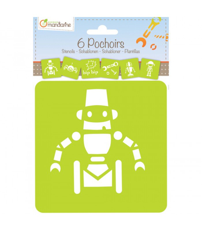 Set de 6 pochoirs robots R.42841O XXX