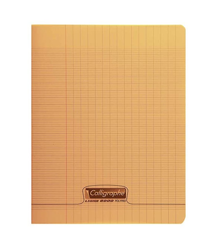 Cahier 17x22 seyès 96 pages piqûre 90g PP orange R.18128C  