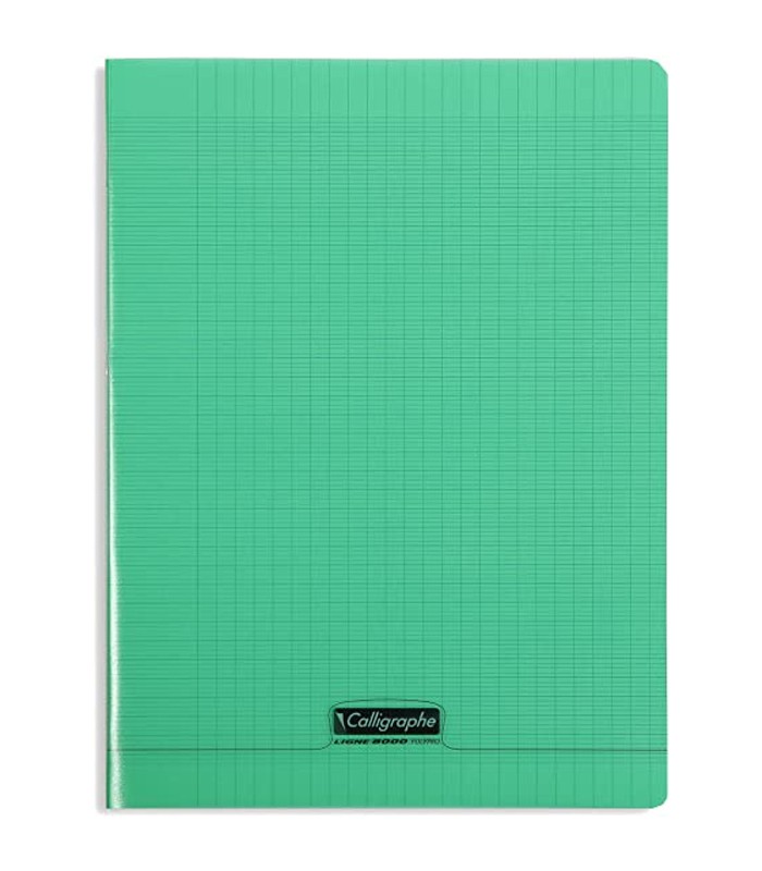 Cahier 24x32 seyès 96 pages piqure 90g PP vert R.18195C
