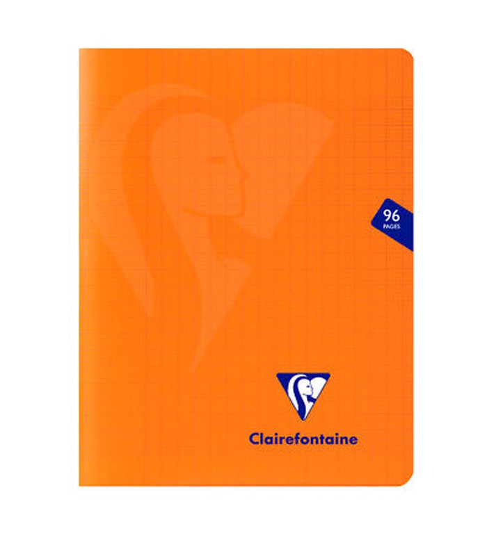 Cahier 17x22 seyès 96pages piqûre 90g PP mimesys orangeR383741C FRANC