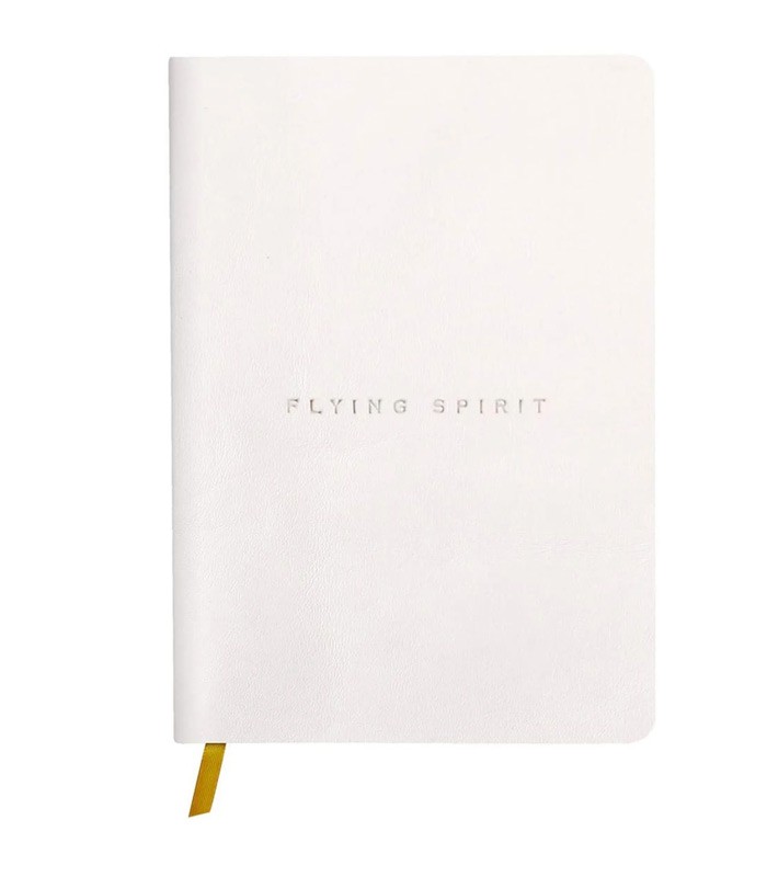 Carnet 14.8x21cm flying spirit180 pages ligné cuir blanc R.104946C XX