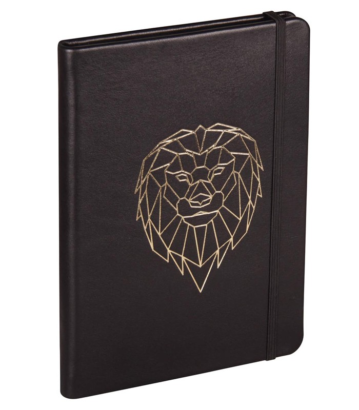Carnet 14.8x21cm forêt noire lion144 pages ligné cuir R.400129C  XXX