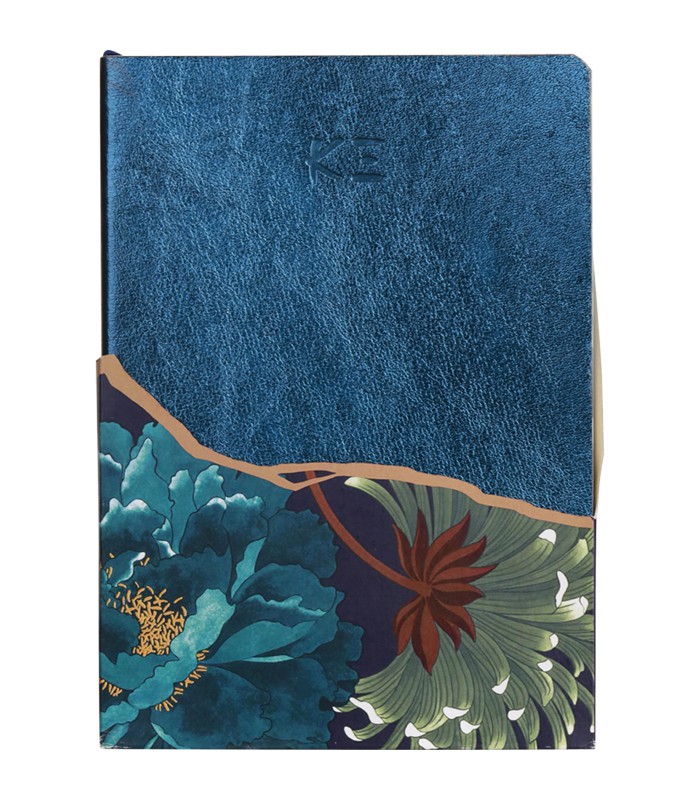 Carnet 14.8x21cm kenzo ligné cuir bleu 144 pages R.115916C  XXX