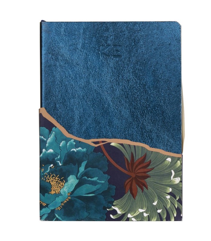 Carnet 10.5x14.8cm kenzo ligné cuir bleu 144 pages R.115917C  XXX