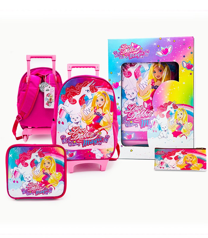 Trolley moyen modèle + sac goûter + trousse licorne R.MBS307B