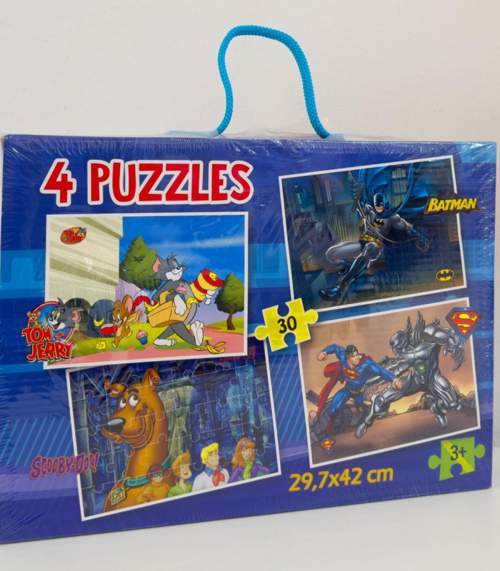 Puzzle A3 x4 Tom&J., Superman, Batman et Scooby D. R.77114
