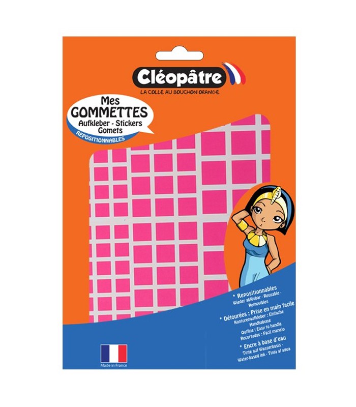 Gommettes carrées paquet de 8 planches 8 couleurs R.GAC/8