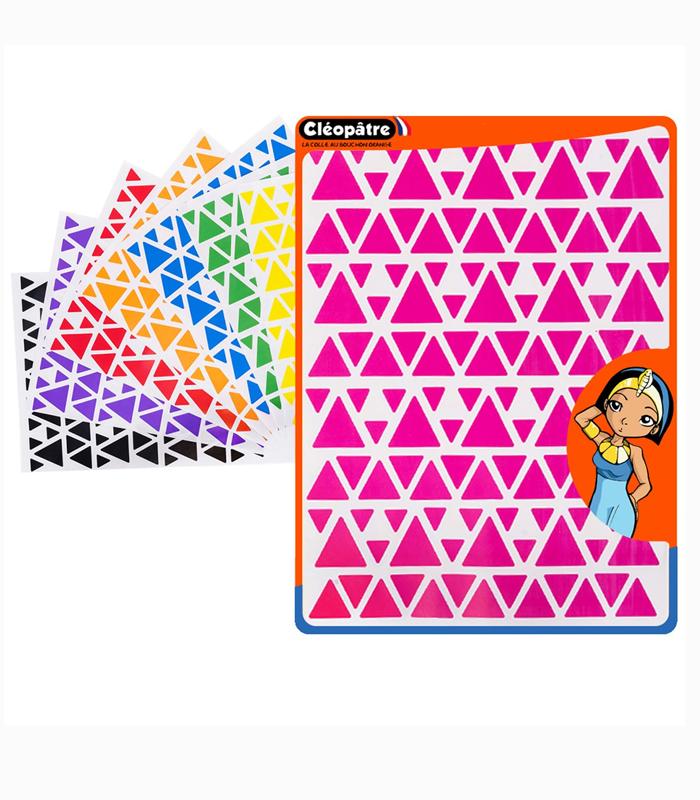 Gommettes triangles paquet de 18 planches 6 couleurs R.GATRI/18