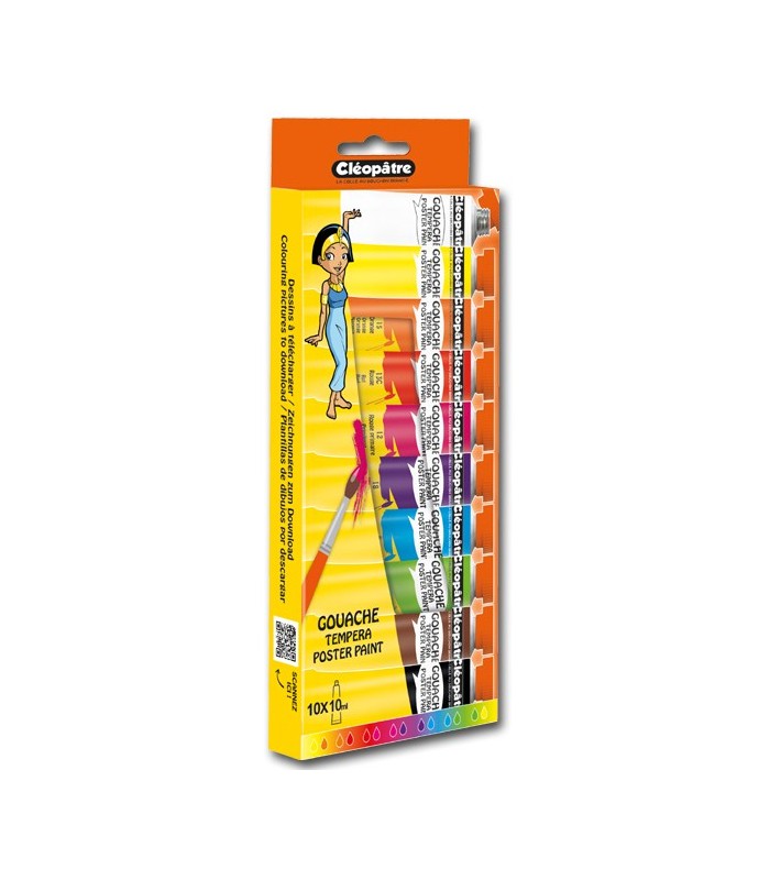 Gouache tube alu 10ml boîte de 10 couleurs R.BL10PGN10