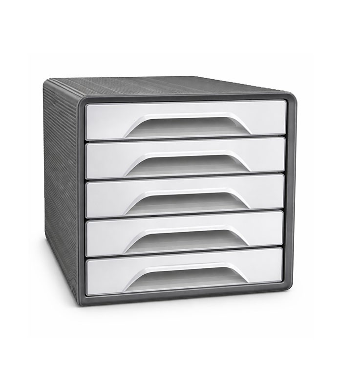 Caisson 5 tiroirs gamme smoove gris foncé gris clair R.7-111 