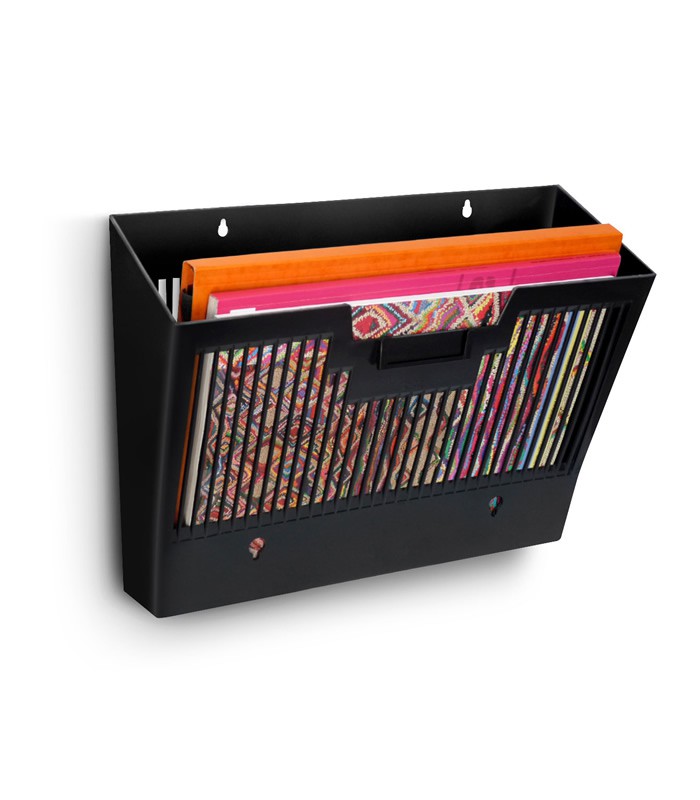 Corbeille murale 24x32cm noir - gris grande capacité  R.123