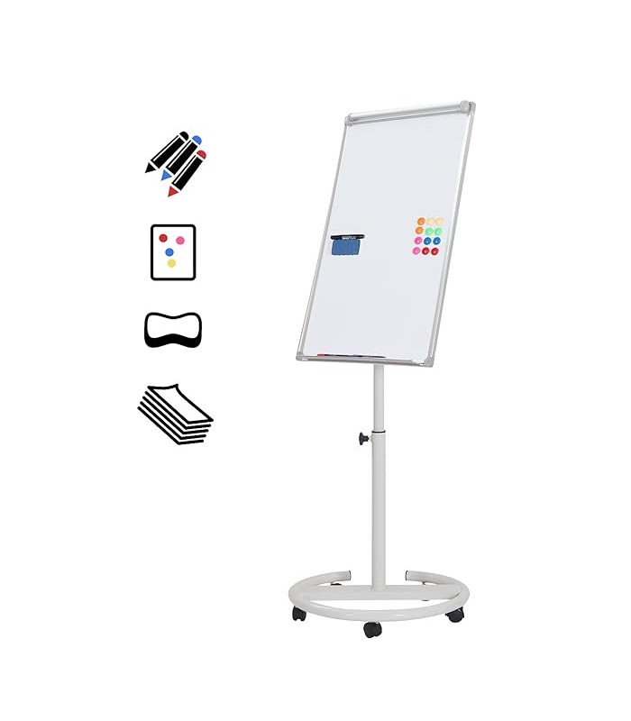 Tableau blanc 100x65cm magnétique paperboard mobile R.J2050