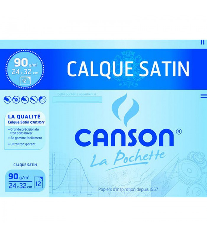 Calque satin 24x32cm 90g pochette de 12 feuilles R.2772
