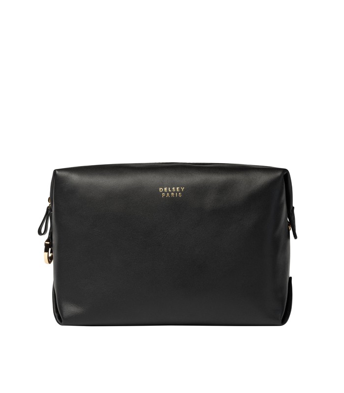 Trousse de toilette 18x25x11cm Le cuir lisse noir R.00299115100