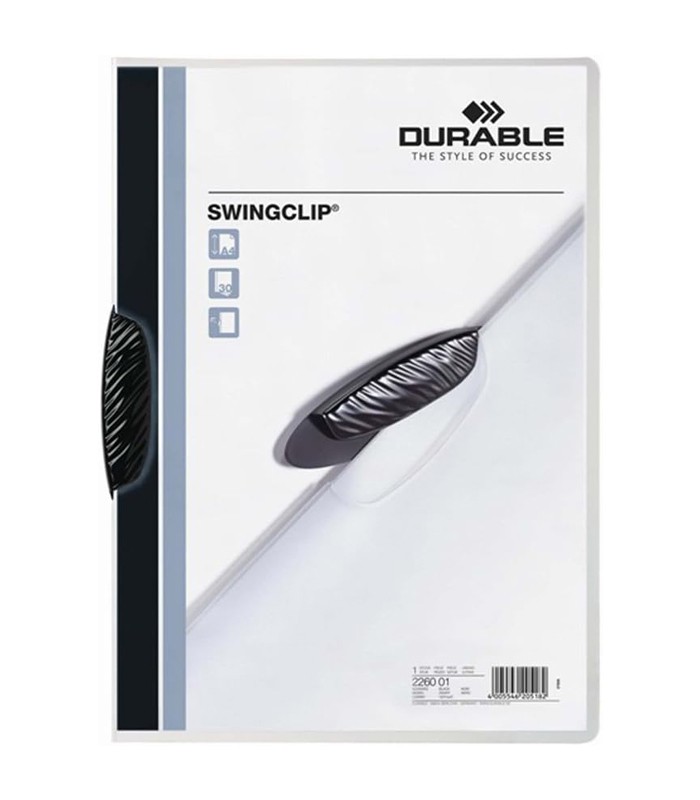 Chemise A4 à clip  polypro transparent - noir R.226001