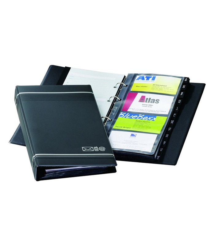 Porte-cartes de visite Visifix à anneaux 96 cartes anthraciteR.237258
