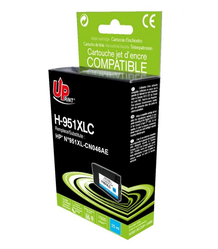 Encre UPRINT compatible HP 951XL cyan pour série 8100 (1.500 pages)