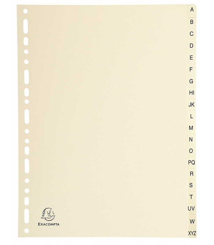 Intercalaires 20 positions A4 alphabétique imprimées 115gR.1120