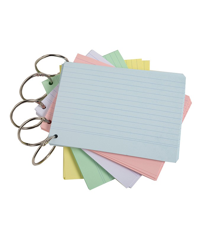 Cartes révisions flashcards A7 quadrillé 5x5 ass paquet 50f R.10330E